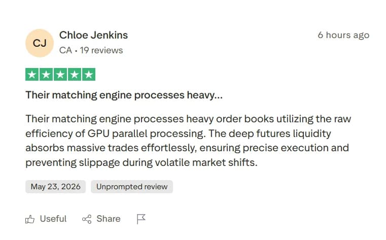 Trustpilot review screenshot